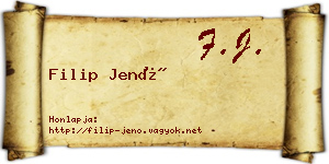 Filip Jenő névjegykártya